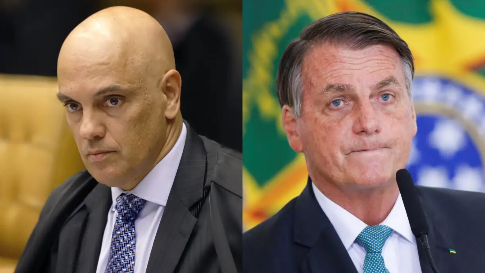 Montagem Alexandre de Moraes e Jair Bolsonaro