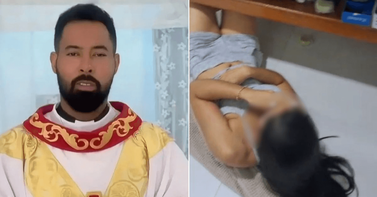 Padre é flagr4do com fiel, diz que ‘ELA SÓ IA TOMAR BANHO…Veja vídeo