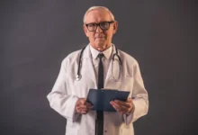 depositphotos 198441490 stock photo handsome old doctor medical coat.webp
